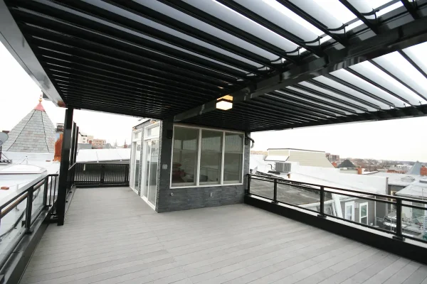 chic rooftop deck with entry
