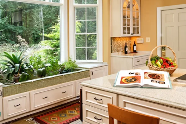 clarksville green kitchen window garden and desk