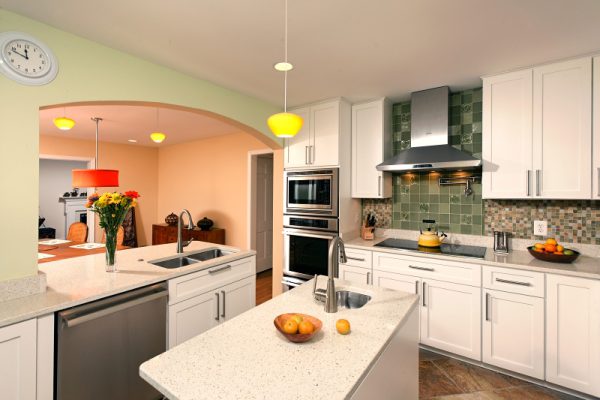 bethesda contemporary kitchen full view with archway
