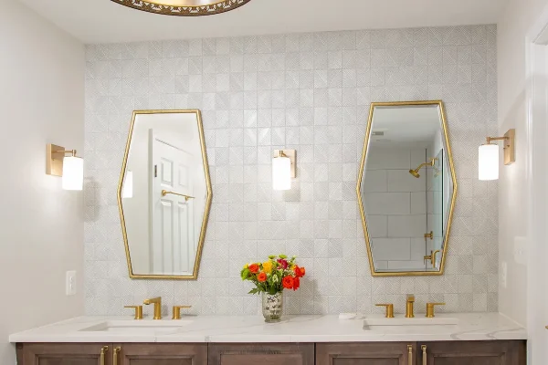 sinks with gold mirrors