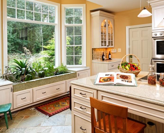 kitchen with window garden