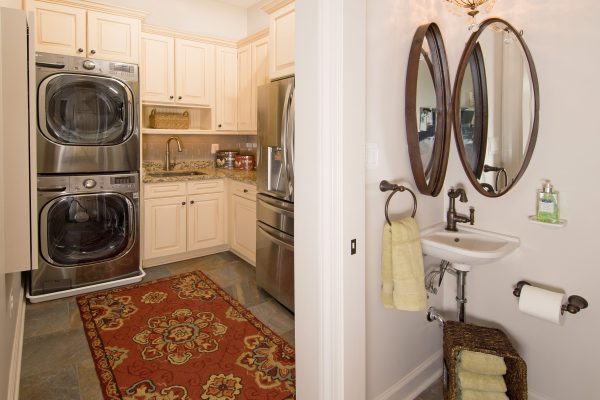 trendy interior laundry and sink