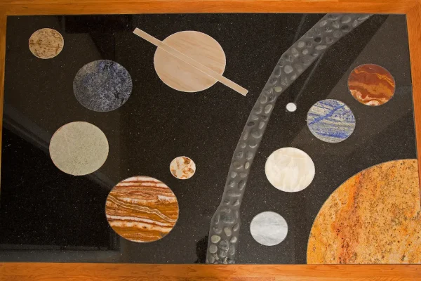 solar system floor mosaic
