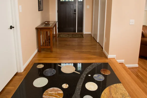 solar system floor mosaic