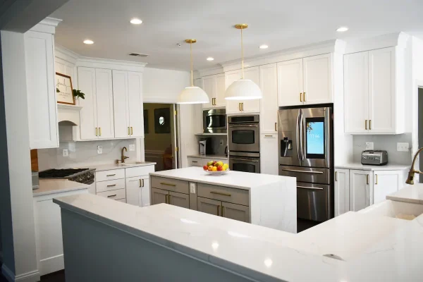 modern white kitchen with appliances