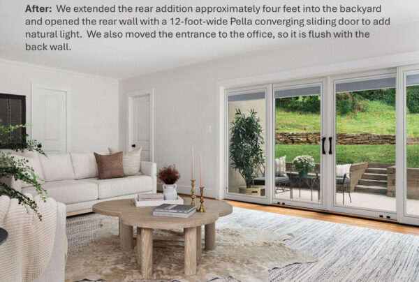 newly expanded family room light and airy