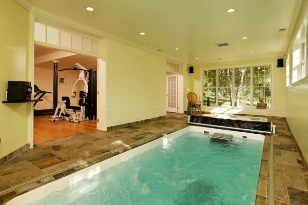 indoor pool and home gym