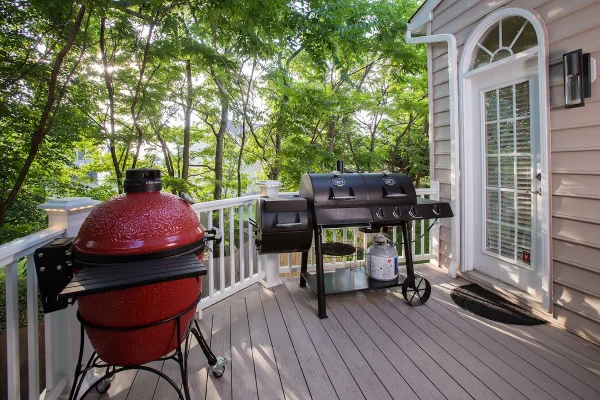stunning backyard sanctuary grills on deck